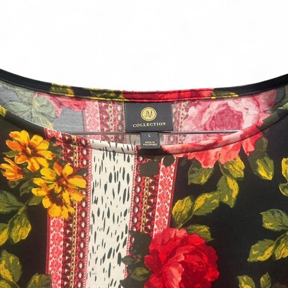 Women's floral 3/4 sleeve‎ blouse my JM Collection size Large (L4) - Picture 2 of 5